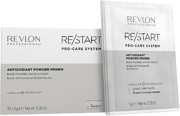 Антиоксидантный порошковый праймер для волос - Revlon Professional Restart Pro-Care System Antioxidant Powder Primer — фото N2