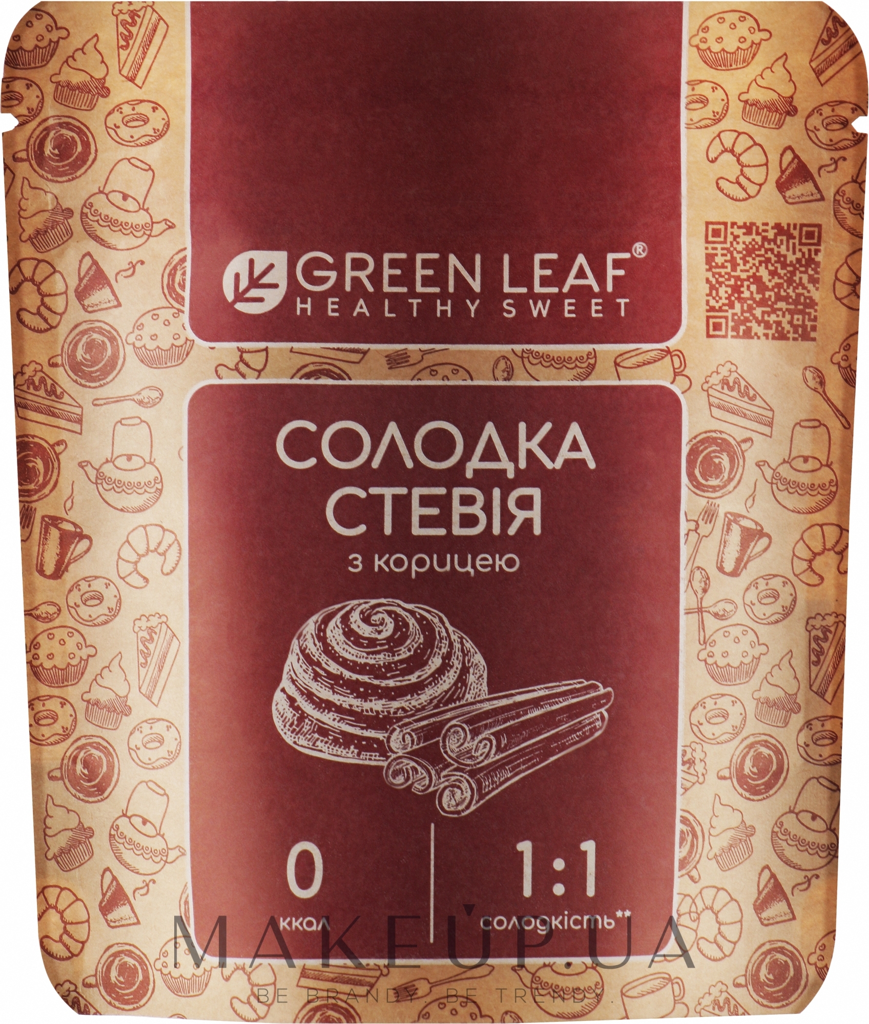 Заменитель сахара, сладкая стевия, корица 1:1 - Green Leaf — фото 100g