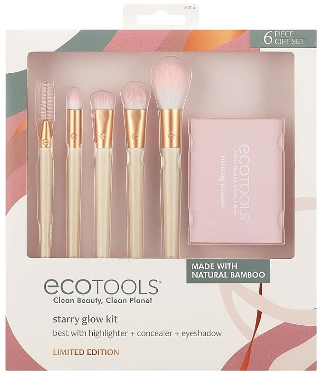 Набір пензлів для макіяжу, 6 шт. - EcoTools Starry Glow Kit Limited Edition — фото N1