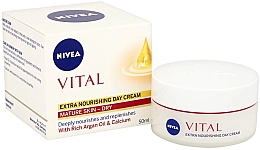 Парфумерія, косметика Денний екстраживильний крем для обличчя - NIVEA Vital Argan & Calcio Extra Nourishing Day Cream