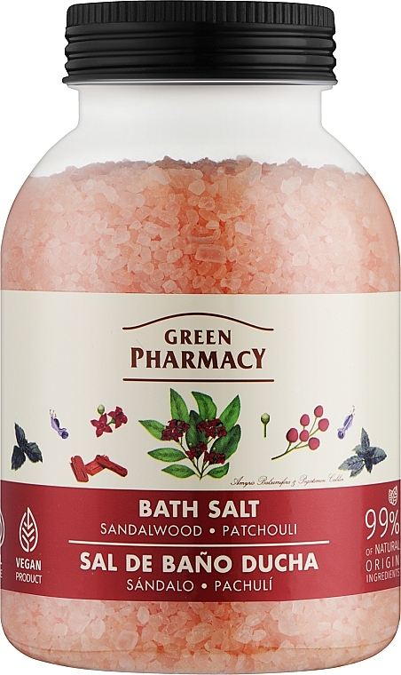 Сіль для ванн "Сандал і пачулі" - Зелена Аптека — фото N1