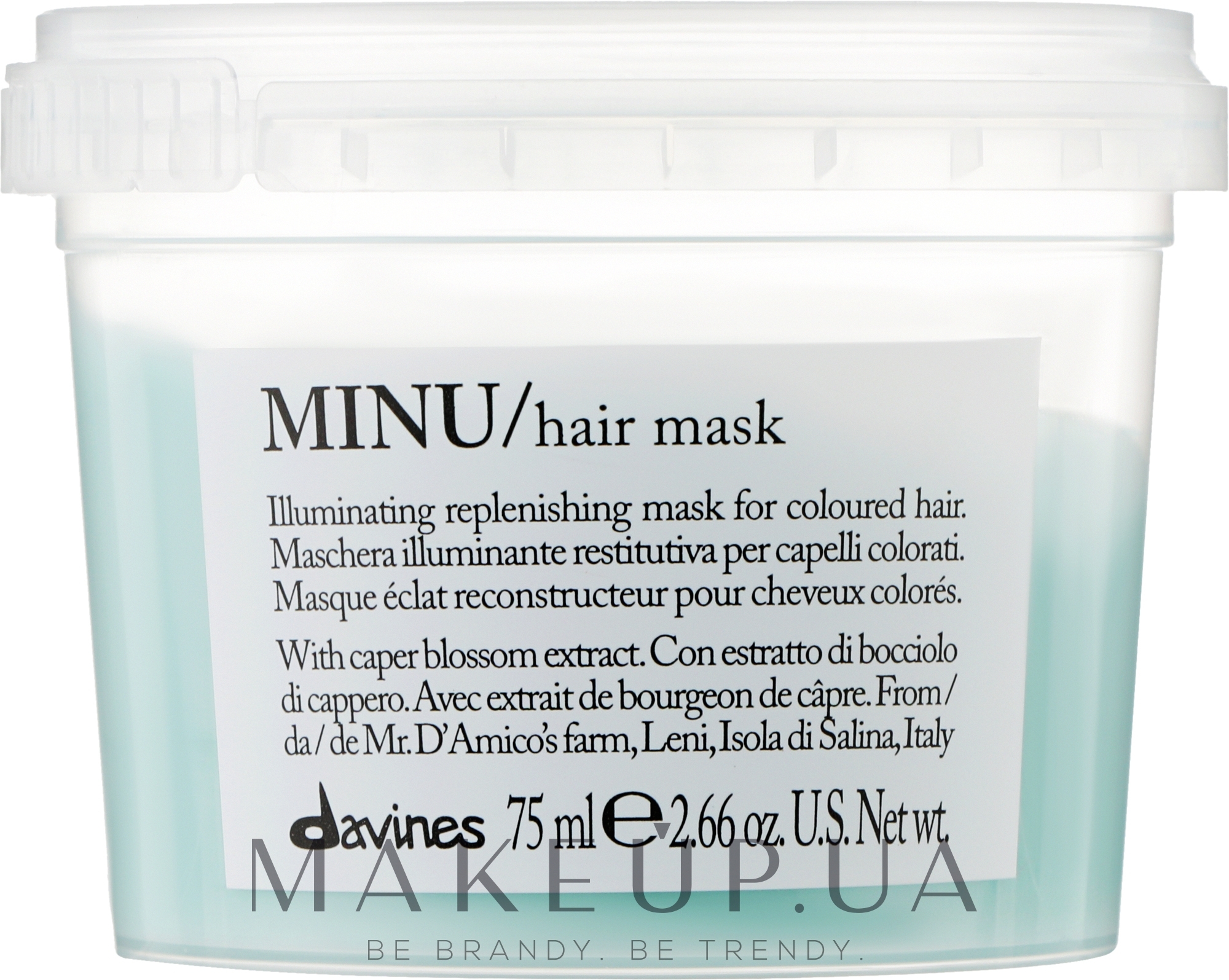 Маска для придания блеска и защиты цвета волос - Davines Minu Mask  — фото 75ml