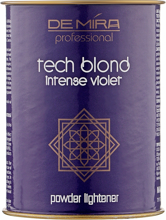 Освітлювальна пудра фіолетова, антижовтий ефект - DeMira Professional Tech Blond Intense Violet — фото N1