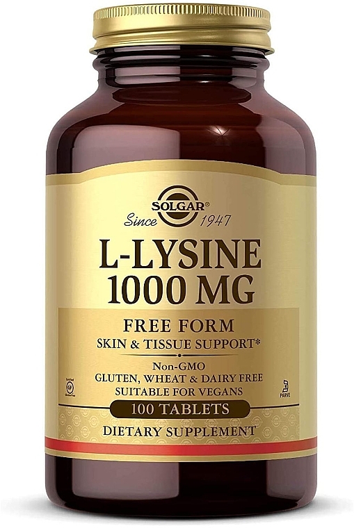L-лізин, 1000 мг - Solgar L-Lysine — фото N1