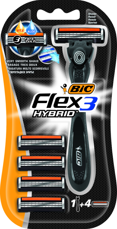 Чоловічий станок для гоління "Flex", 4 шт. - Bic — фото N1