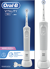 Электрическая зубная щетка, белая - Oral-B Vitality 100 PRO Sensi Ultrathin — фото N6
