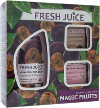 Парфумерія, косметика Косметичний набір "Magic Fruits" - Fresh Juice (cr/gel/400ml + soap/75g + soap/75g)