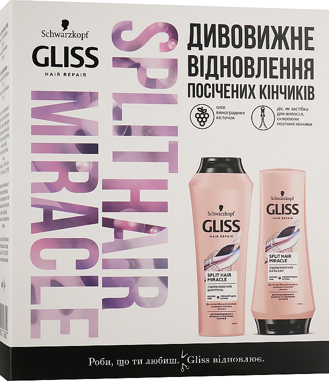 Подарунковий набір - Gliss Split End Miracle (shm/250ml + h/balm/200ml)