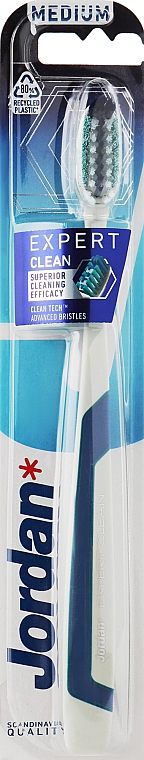 Зубна щітка Expert Clean, середня, сіра з синім - Jordan Expert Clean Medium — фото N1