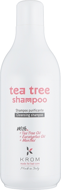 Шампунь очищающий с маслом чайного дерева, маслом эвкалипта и ментолом - Krom Tea Tree Shampoo — фото N3