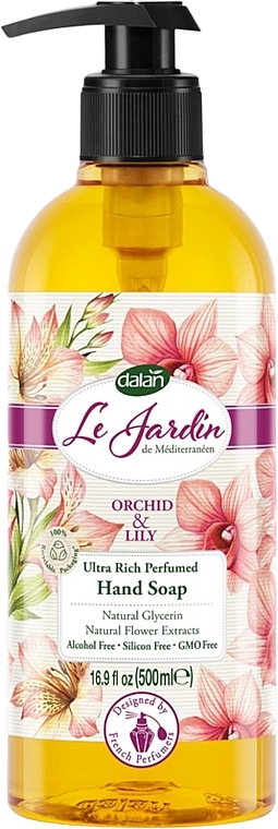 Парфюмированное жидкое мыло для рук "Орхидея и лилия" - Dalan Le Jardin Ultra Rich Perfumed Hand Soap Orchid And Lily — фото N1