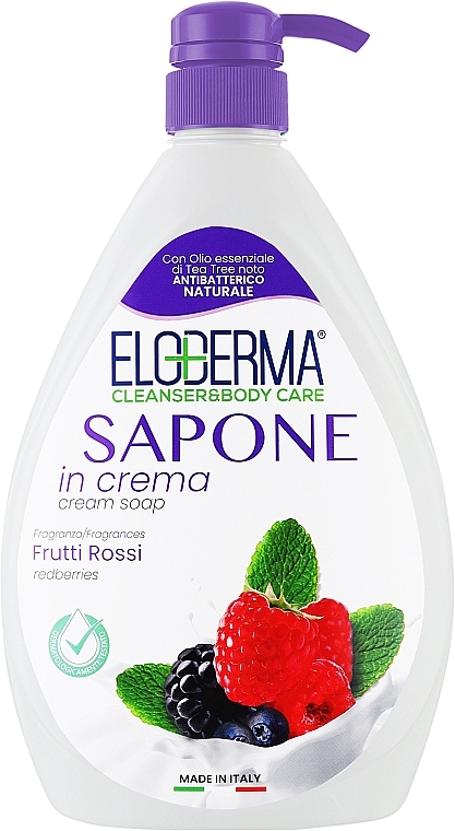 Крем-мило для рук, тіла й обличчя "Червоні фрукти" - Eloderma Liquid Soap — фото N1