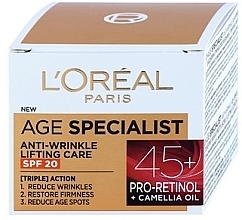 Духи, Парфюмерия, косметика Дневной крем от морщин - L'Oreal Paris Age Specialist Anti-Wrinkle Lifting Care SPF 20 45+ 