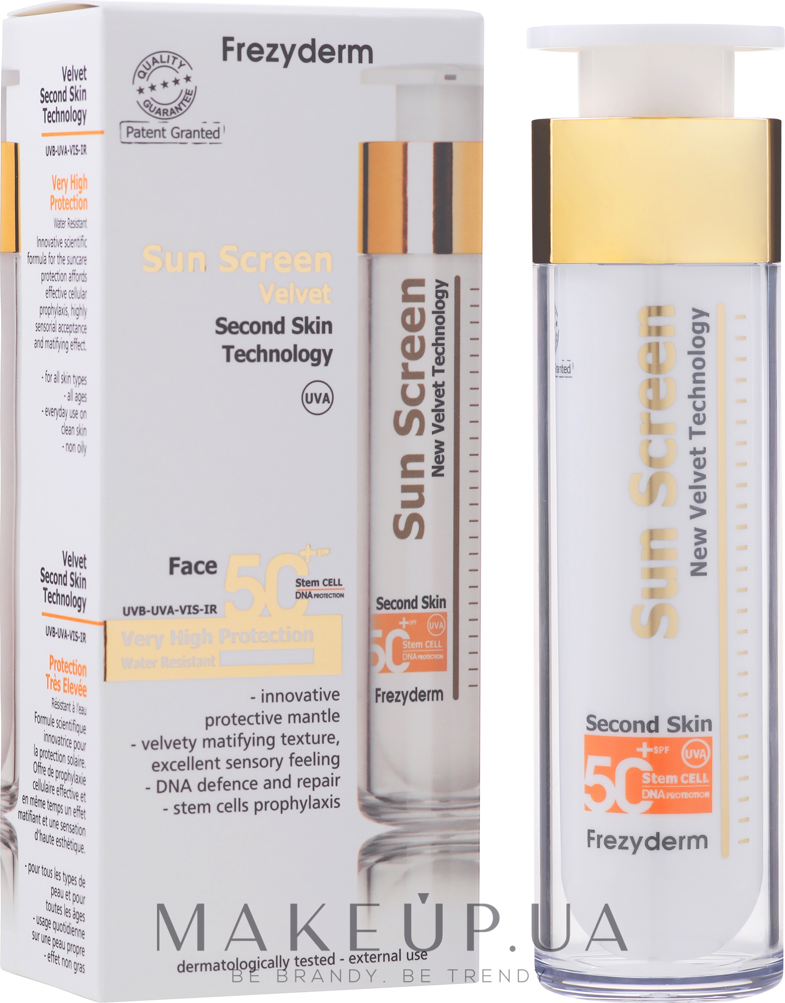 Солнцезащитный крем для лица - Frezyderm Sun Screen Velvet Face Cream SPF 50+ — фото 50ml