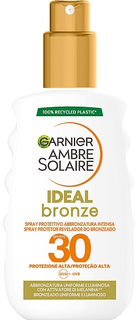 Сонцезахисний спрей для тіла - Garnier Ambre Solaire Ideal Bronze Protection Spray SPF30 — фото N1