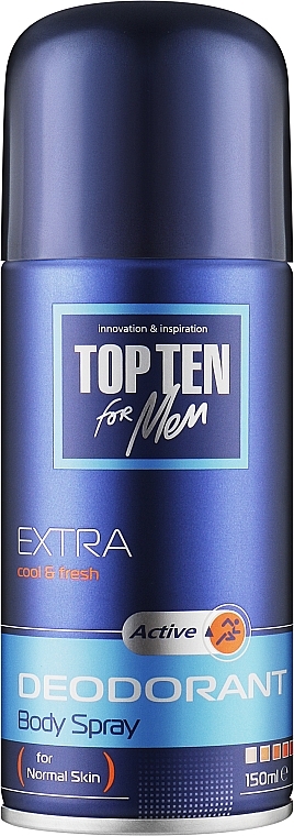 Чоловічий дезодорант-спрей - Top Ten For Men Active — фото N1