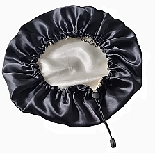 Атласна шапочка для волосся, чорна - Deni Carte — фото N1