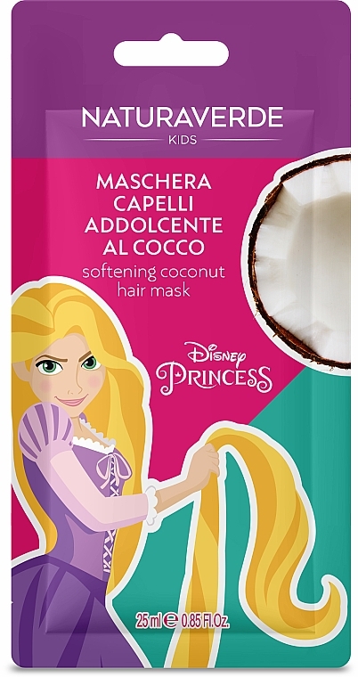 Смягчающая маска для волос "Рапунцель" - Naturaverde Kids Disney Softening Coconut Hair Mask — фото N1