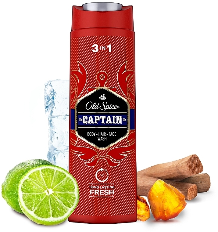 Шампунь-гель для душа 2в1 - Old Spice Captain Shower Gel + Shampoo  — фото N7