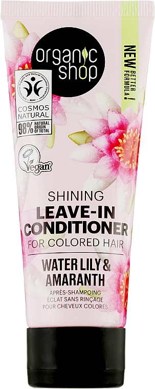 Кондиціонер незмивний для волосся "Водна лілія і амарант" - Organic Shop Leave-In Conditioner — фото N1