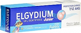 Детская гелевая зубная паста - Elgydium Toothpaste Gel Junior Decay Protection 7/12 Years Old Bubble Aroma — фото N2
