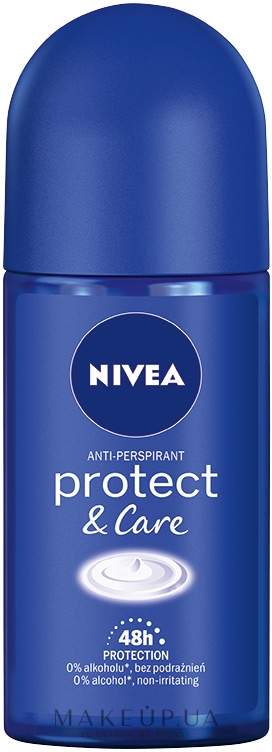Дезодорант шариковый, антиперспирант - NIVEA Deodorant Protect & Care Roll-On — фото 50ml