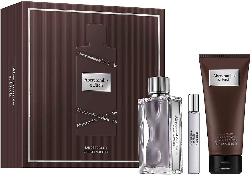 Abercrombie & Fitch First Instinct - Набір (edt/100ml + edt/15ml + sh/gel/200ml) — фото N1