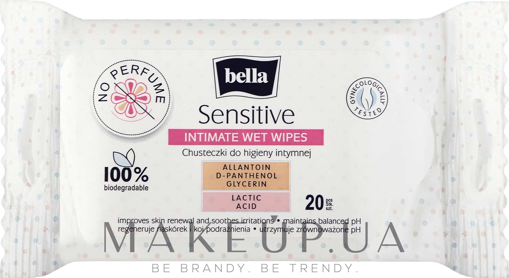 Вологі серветки для інтимної гігієни, 20 шт. - Bella Sensitive Intimate Wet Wipes — фото 20шт