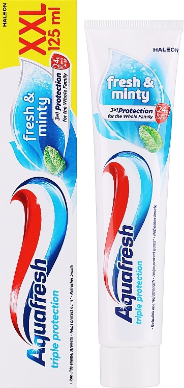 Зубная паста освежающе-мятная в тюбике - Aquafresh Fresh&Minty — фото N7