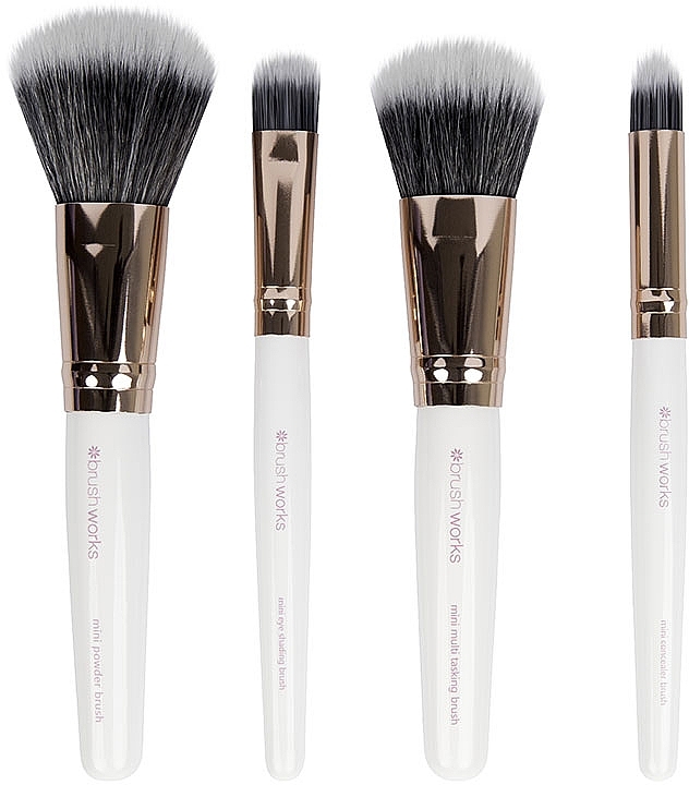 Набор кистей для макияжа - Brushworks White & Gold Travel Makeup Brush Set — фото N2