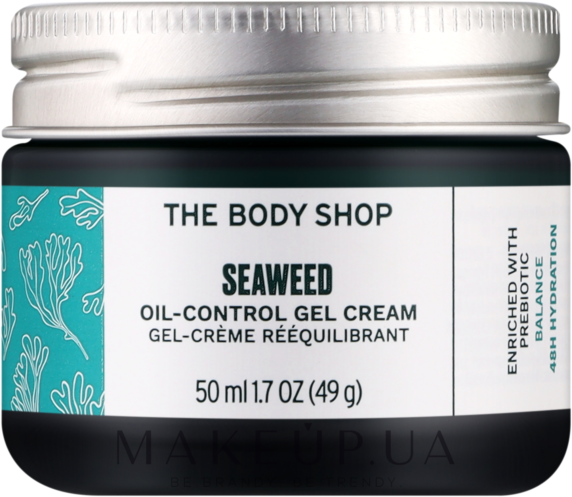 Крем-гель для контролю жирності шкіри "Морські водорості" - The Body Shop Seaweed Oil-Control Gel Cream (скляна банка) — фото 50ml
