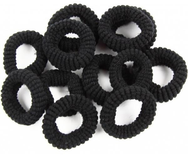 Резинки для волос маленькие, черные, 12 шт - Donegal Ponytail Holder — фото N1