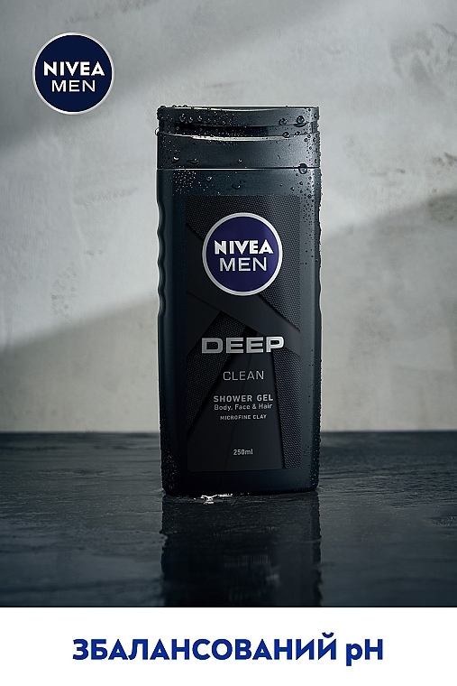 Гель для душу для тіла, обличчя та волосся - NIVEA MEN Deep Clean Shower Gel — фото N4