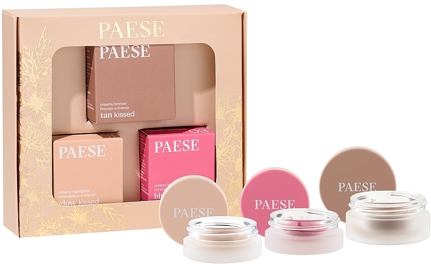 Набор - Paese Kiss My Cheeks (Cold) (blush/4g + bronzer/12g + highlighter/4g) — фото N2