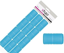 Бигуди-липучки мягкие, d36 мм, голубые, 12 шт - Xhair — фото N1