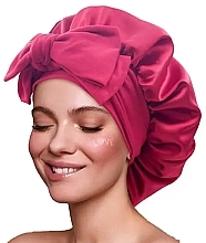 Атласный тюрбан для волос с завязками, бордовый - Yeye Bonnet — фото N1