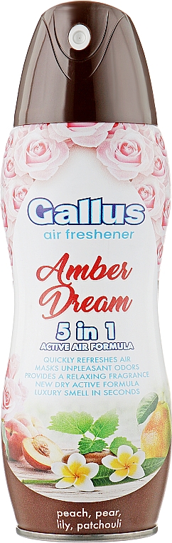 Освіжувач повітря 5 в 1 "Бурштиновий сон" - Gallus Air Freshener Amber Dream — фото N1