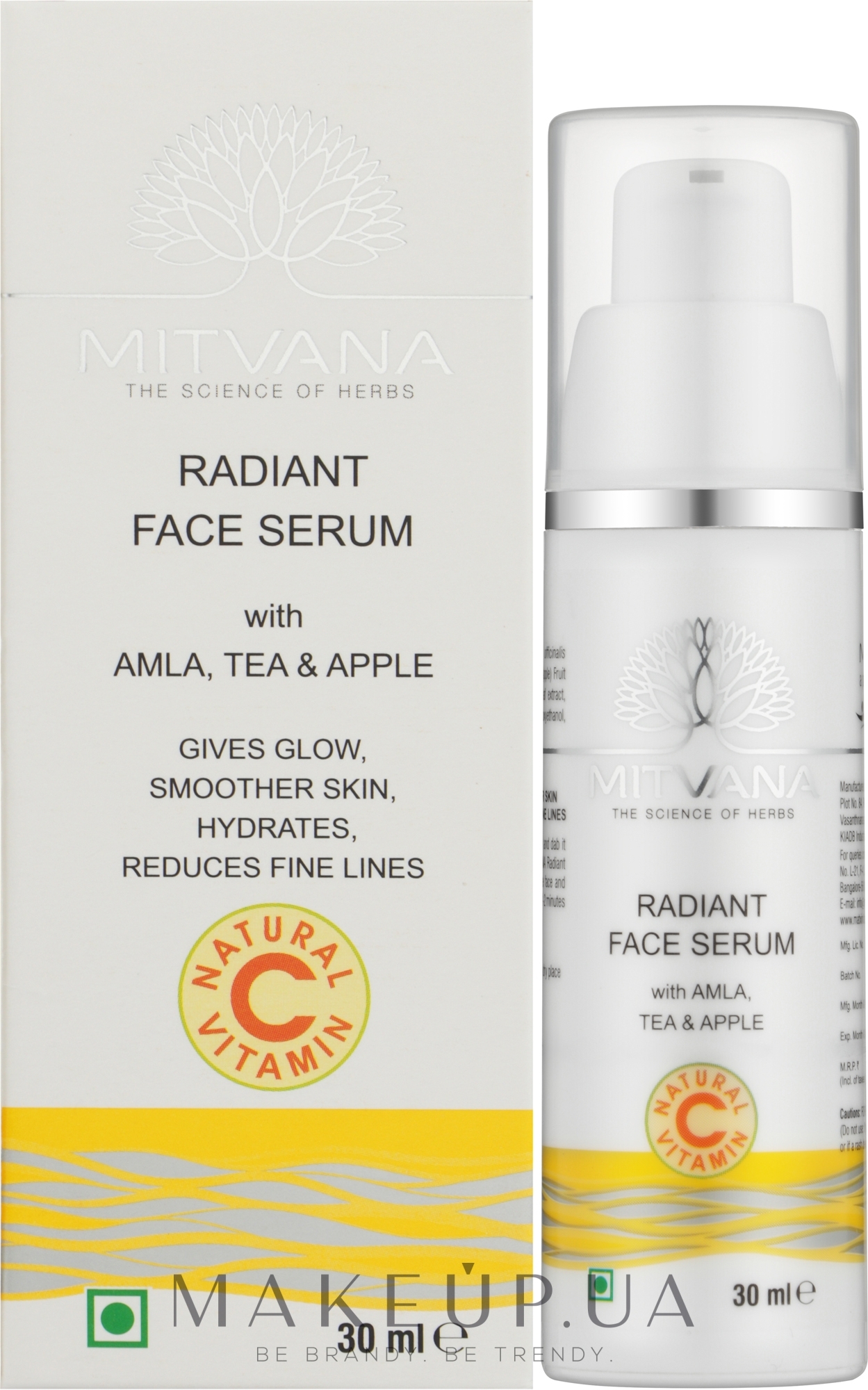 Сироватка для обличчя з натуральним вітаміном С - Mitvana Radiant Face Serum  — фото 30g