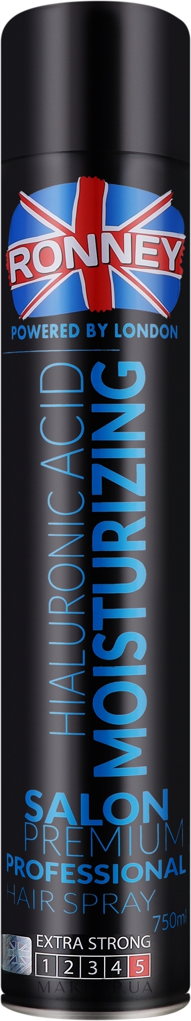 Лак для волос - Ronney Professional Hyaluronic Moisturizing Hair Spray — фото 750ml