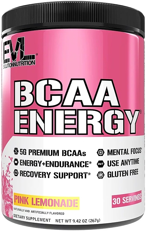Пищевая добавка "ВСАА Energy", розовый лимонад - EVLution Nutrition BCAA Pink Lemonade — фото N1