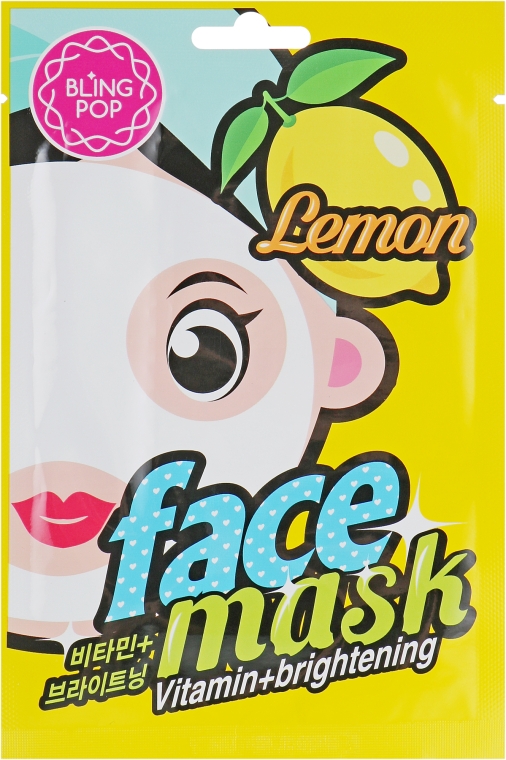 Маска для лица с экстрактом лимона - Bling Pop Lemon Vitamin & Brightening Mask