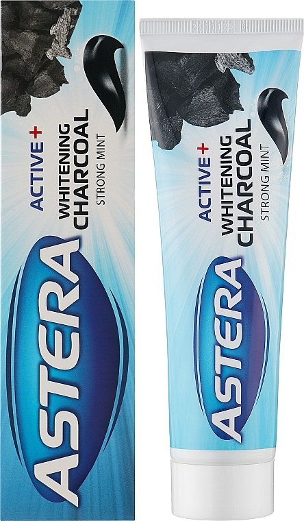 Отбеливающая зубная паста с активированным углем - Astera Active + Whitening Charcoal — фото N2