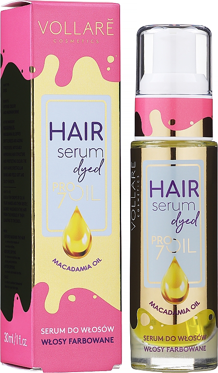 Масло для окрашенных волос с макадамия - Vollare PROils Color&Shine Oil — фото N2