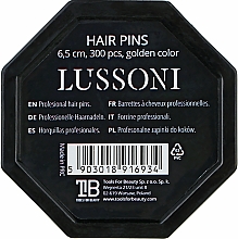 Шпильки, прямые, золотые - Lussoni Hair Pins 6.5 cm  — фото N2