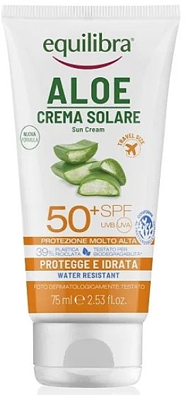 Сонцезахисний крем - Equilibra Aloe Sun Cream SPF50+ — фото N1