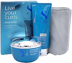 Парфумерія, косметика Набір - Alfaparf Milano Semi Di Lino Curls (h/cond/200ml + g/mask/200ml + towel)