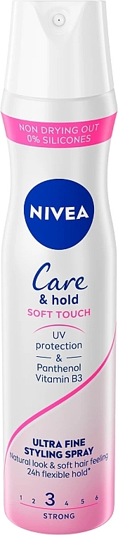 Лак для волосся гнучкої фіксації - NIVEA Care & Hold Soft Touch 24H Flexible Hold 3 — фото N1