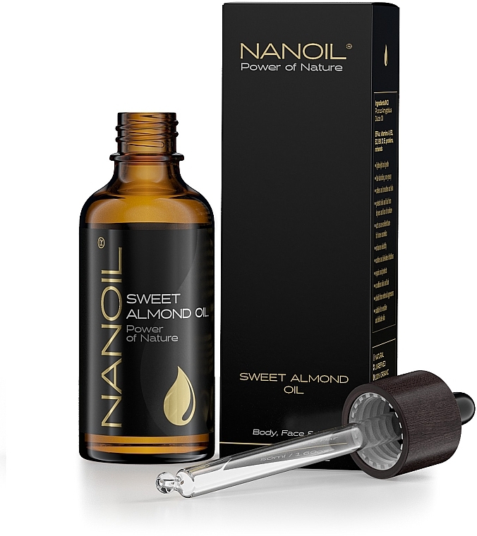 Масло миндальное - Nanoil Body Face and Hair Sweet Almond Oil — фото N4