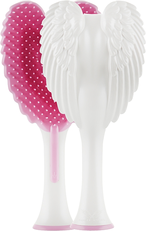 Расческа-ангел компактная, бело-розовая - Tangle Angel Cherub 2.0 Gloss White — фото N2