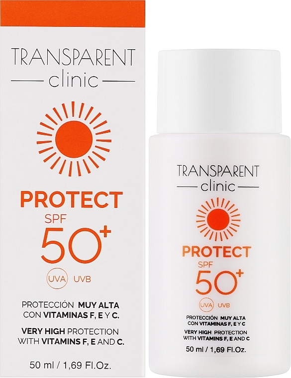 Солнцезащитная эмульсия для лица - Transparent Clinic Protect SPF50+ — фото N2